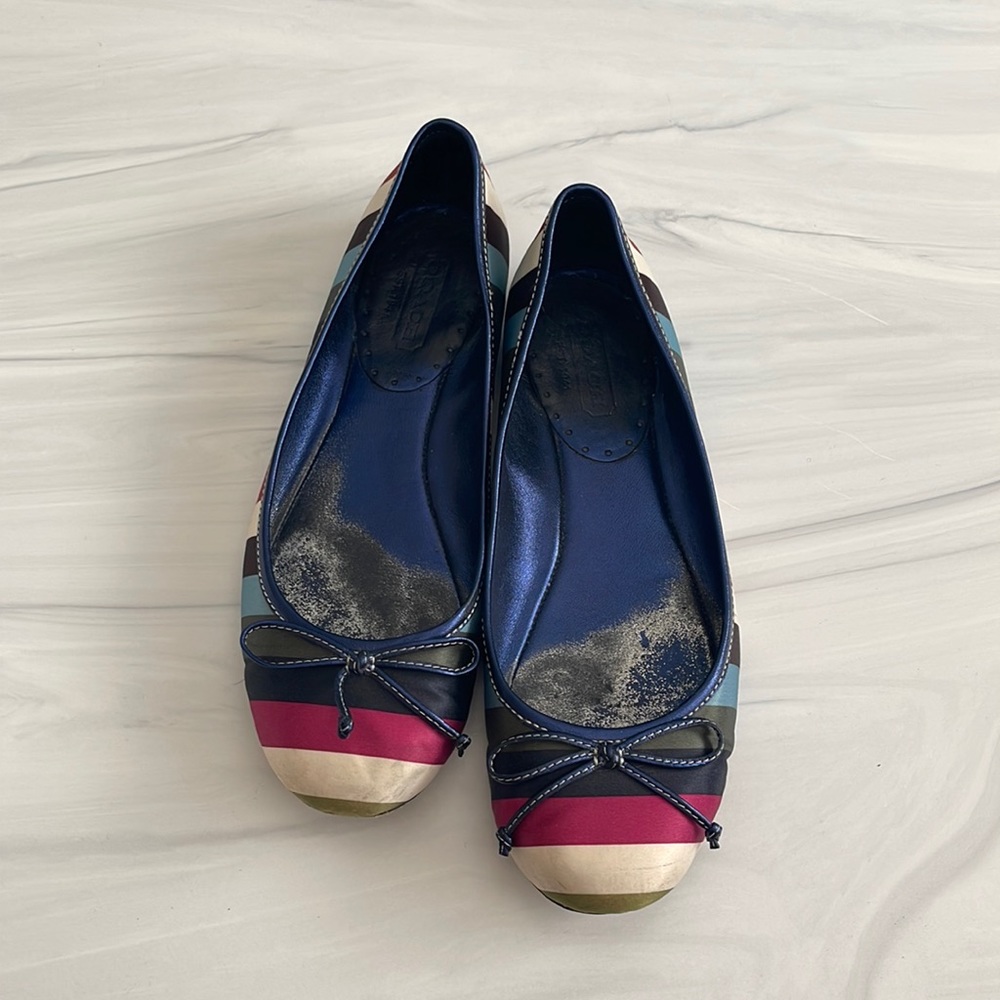 Coach Striped Ballet Flats, size 8